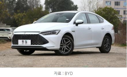 'byd' 전기차 모델인 친의 사진.